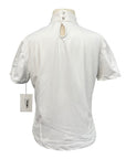 e Short Sleeve Competition Shirt in White/Grey Flowers