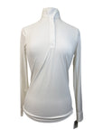 Essex Classics Beacon Hill Talent Yarn Long Sleeve Show Shirt in White/Madison - Women's XL