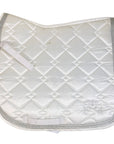 Equine Couture Satin Dressage Pad in White/Silver