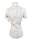 Laguso Equestrian Performance 'Lisa Flower' Short Sleeve Show Shirt in White w/Flowers