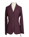 Front of burgundy plum show coat.
