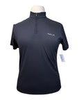 Vala 'Elsa' Mesh Short Sleeve Zip in Black