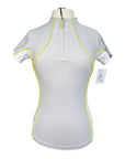 Maximilian Equestrian Contrast Short Sleeve Base Layer in Glacier/Lime