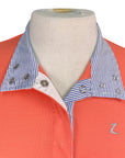 Horze Blaire Long-Sleeved Functional Competition Shirt in Pink/White