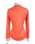 Horze Blaire Long-Sleeved Functional Competition Shirt in Pink/White - Women's Medium