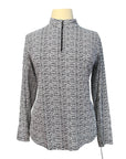 IBKUL Long Sleeve Polo Shirt in Black/White