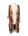 Ariat 'Serape' Style Cardigan in Tan/Burgundy Aztec