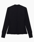 Hannah Child's 'Cameron' Rib Mock Neck Shirt in Pitch Black - Women's XL
