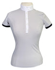 EGO7 Short Sleeve Polo Top in Grey/Navy
