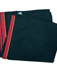 SP RHODES Sunbrella Full Wall Show Drape 2 Piece Set in Black w/Red & Gold Trim