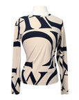 Yagya Monogram Long Sleeve Shirt in Beige/Black