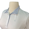 Horze Blaire Long-Sleeved Functional Competition Shirt in White/Striped Collar