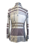 Arista Equestrian 'Luxe' 1/4 Zip Shirt in Neutral Plaid