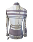 Arista Equestrian 'Luxe' 1/4 Zip Shirt in Neutral Plaid