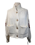 Pilcro Cardigan Sweater in Cream/Horse Design