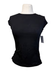 Milrey Ribbed Cap Riding Top in Black