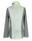 Elliena EQ 'The Edge' Polo in Grey/ White - Children's Large