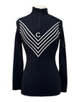 Equestrian Club 'Angel' Top in Black/White Strips