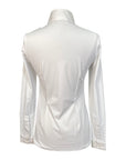 Cavalleria Toscana Jersey L/S Competition Shirt w/Perforated Shoulder Inserts in White w/Black