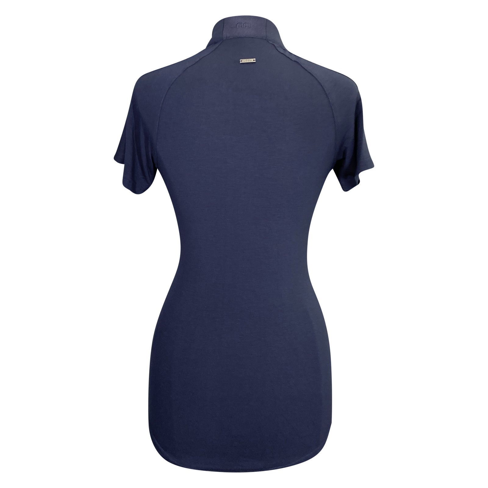 AA Platinum CleanCool Half Zip Short Sleeve Top in Black/Rose Gold Zipper - Women's Small