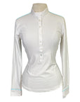 Front of Horse Pilot 'Aerolight' Long Sleeve Show Shirt in White - Women's Large