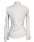 Back of Horse Pilot 'Aerolight' Long Sleeve Show Shirt in White - Women's Large