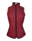 Ariat 'Ashley' Insulated Vest in Burgundy/Fox Hunting - Women's Small