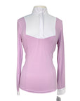 Front of Hannah Childs Luna Long Sleeve Show Shirt in Lavender Fog - Women's XL