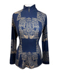 Espoir Quarter Zip Sun Shirt in Navy/Elegant DesignEspoir Quarter Zip Sun Shirt in Navy/Elegant Design