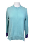 Essex 'Luca' Crew Neck Sweater in Teal/Purple