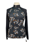 Kastel Denmark 1/4 Zip Shirt in Black/Floral - Women's Small