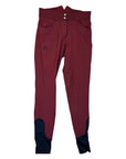 Halter Ego 'Evolution' Full Seat Breeches in Burgundy/Navy Piping