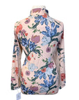 Kastel Long Sleeve 1/4 Zip Shirt in Soft Pink Floral