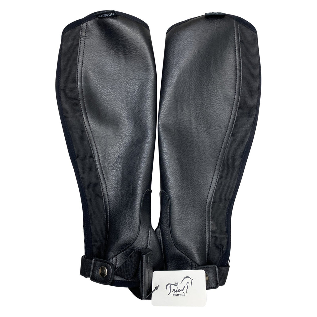 Saxon Equileather Half Chaps in Black - CL (Children's Large)