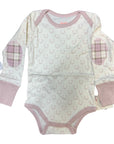 Mini Britches Long Sleeve Onesie in Pink Horse Shoe - Children's 12-18 mo