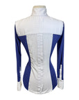 Le Fash Open Placket Shirt in White/Blue