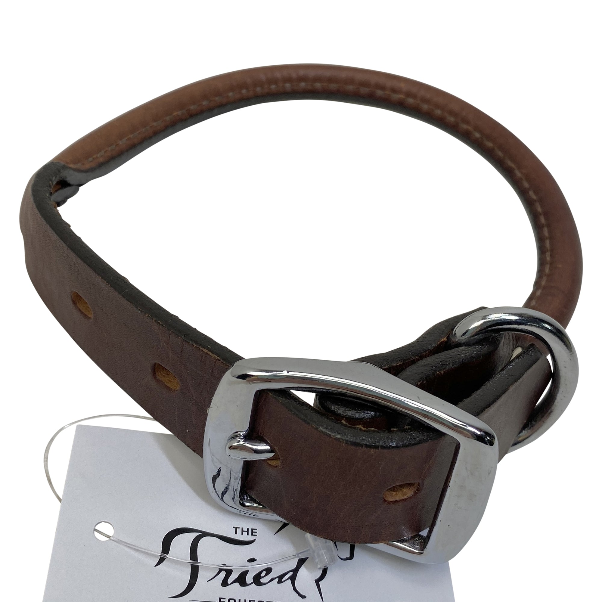 Weaver Rolled Leather Dog Collar in Brown