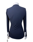 Cavalleria Toscana Bib Show Shirt in Navy Pinstripe/White
