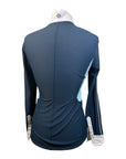 Asmar Equestrian Mesh Long Sleeve Show Shirt in White/Teal