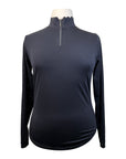 Free Ride Equestrian Scalloped Long Sleeve Shirt in Black