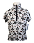 Kerrits Kids 'Summer Ride Ice Fil' Short Sleeve Shirt in White/Brown Horses - Children's XS