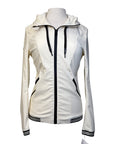Cavalleria Toscana Perforated Jersey Full Zip Jacket in Cream