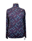 Ariat 1/4 Zip Baselayer in Navy/Red & White Bits