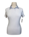 Dover Saddlery CoolBlast Sleeve Show Shirt in White/Blue Giraffes