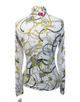 Kastel Long Sleeve 1/4 Zip in White/Gold Belt