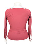 Cavalleria Toscana Bib Show Shirt in Burgandy/White