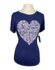 Bad Horse LA 'giddyoverit' Heart Crew Neck Modal Tee in Navy