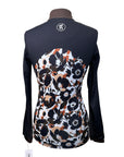 Novella Equestrian 'The Madison' LS Shirt in Chocolate/Black Floral