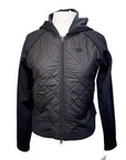 Kastel Quilted Front Hooded Bomber Jacket in Black