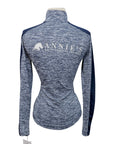 Annie's Equestrienne Apparel Half Zip Top in Heather Navy
